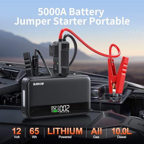 Jump Starter with Air Compressor, 5000A Battery Jumper Starter Portable with 150PSI Auto-Shutoff Tire Inflator 12V Car - Additional View