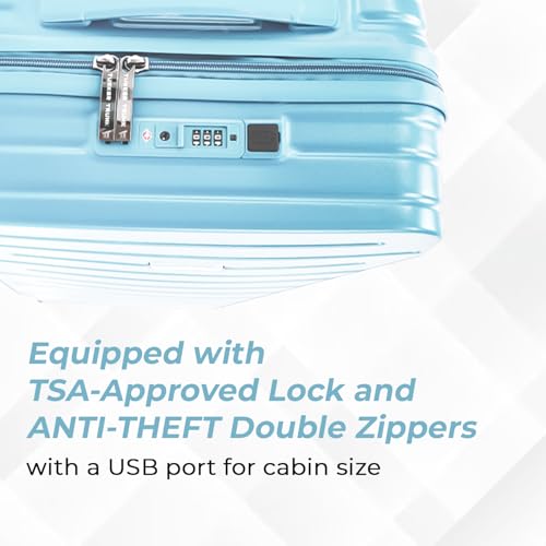 TUSKER TRUNK Polycarbonate Hard Sided Casing Garnet Check-in Cabin Trolley Bag, Lightweight Luggage Suitcases with 8 Silent Spinner Wheels & TSA Lock - (Small_Seablue) - Set of 1 3 41trGczQV6L