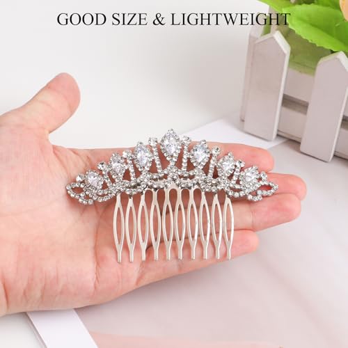 Sppry Pente de cabelo com strass - Acessório de cabelo elegante para mulheres noivas em festas de ca