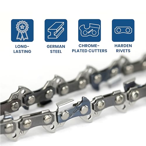 Image of 12 Inch Chainsaw Chain, 3 /8 inch LP Pitch .050 inch Gauge 44 Drive Links, Germany Steel Anti-Kickback Replacement for Stihl MS170, MS180, MS250, 63PM3-44, 63PM-44, 3-Pack
