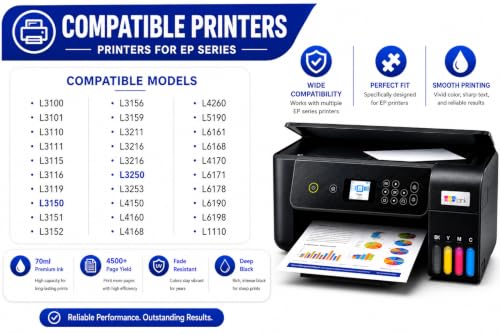 Image of ROHINK Compatible Ink for Epson L3110, L3150, L3250, L3252, L3115, L3116, L3101, L3210, L3215, L3216, L3151, L3152, L3156, L5190 Printers (003 Yellow Pack 1)