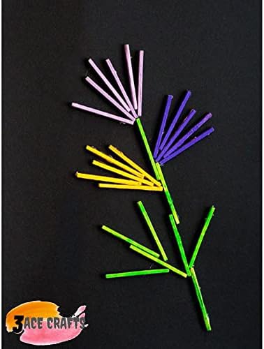 3 Ace Crafts 500 Bulk Pack of Coloured Wooden Matchsticks Headless for Craft Modelling, Wooden Matches for Model Making, Sculpture, Match Splints, School Craft Activity, Wooden Craft Sticks, Projects