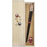 一双 塗り箸 吉兆 桐箱 箸置き 付 夢だるま 23cm 日本製