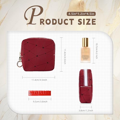 4.5" Mini Makeup Bag, Black Small Cosmetics Bag for Purse, Portable Makeup Pouch with Zipper for Women Girls, Christmas/Birthday/Wedding/Party Gifts (Black, Small)2