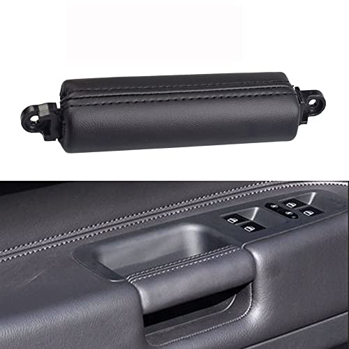 Front Left Driver Interior Door Pull Handle Leather For Vw Touareg 2003-2010 (Black) #TOP27