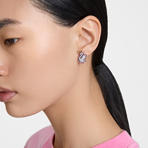 SWAROVSKI Pop Swan Pierced Stud Earrings with Swarovski Swan Motif, Pink and Clear Crystals, Gold-Tone Finished Settings, Part of the Swarovski Pop Swan Collection by Swarovski - Image 6