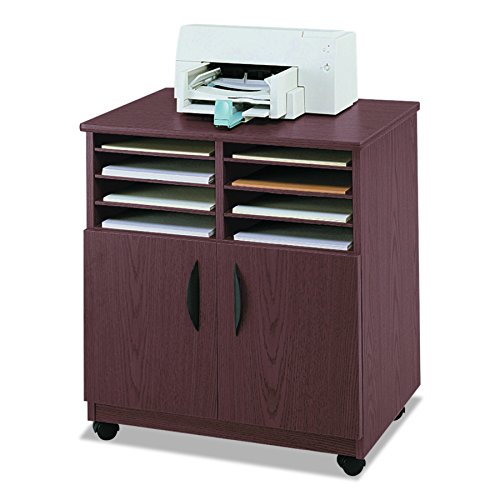 Safco Products Mobile Machine Stand with Sorter, Mahogany
