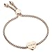 MeMeDIY Personalisiertes Herz Geburtsstein Armband Angepasst Gravur Name/Datum für Frauen Mädchen den Besten Freund Edelstahl Zierliche Verstellbare Kastenkette Brautjungfer Geschenk(Roségold Farbe)