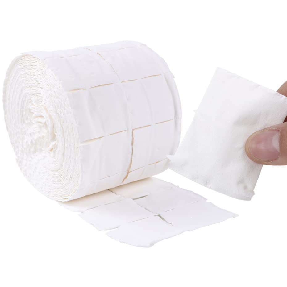 VizGiz 500Pcs Nail Wipes Roll Lint Free Soft Multi-Layer Absorbent Nail Polish Remover Pads Acetone Applicator Dry Wipes for Gel Nail Polish Removal Nail Prep Acrylic Eyelash Extension Glue Cleaning