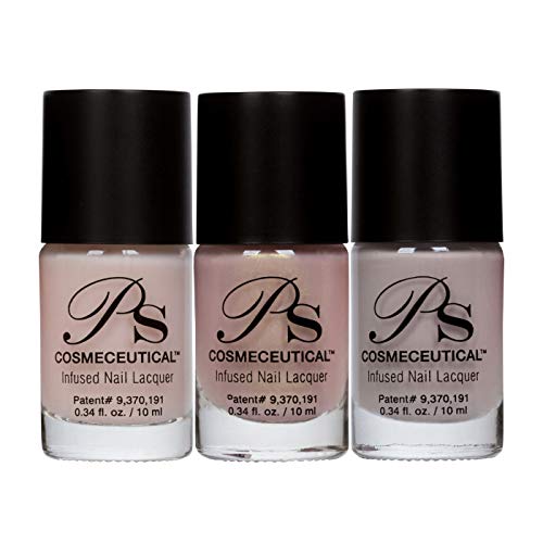 PS Polish Nude Collection Nail Polish - Non-Toxic Nail Polish - Manicure & Pedicure Nail Polish - Salon Nail Lacquer - Shimmer Me, Barely There, Whisper Colors - 3 Pack Set, 0.34 Fl.Oz
