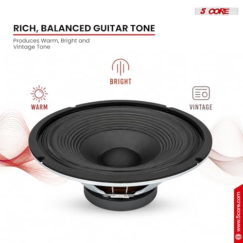 Image of 5 CORE 12 Inch Guitar Speaker 300W Replacement 16 Ohm Amplifier Driver Voice Coil 2 Inch Y30 Magnet 40 Oz Very Loud Touch Sensitive Ideal Guitar Cabinet Speakers