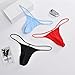 BY.ECG Men's Cotton G-string 0.5MM String Thong Sexy T-back Seamless Low Rise 3 Pack Black/Red/Blue(L)