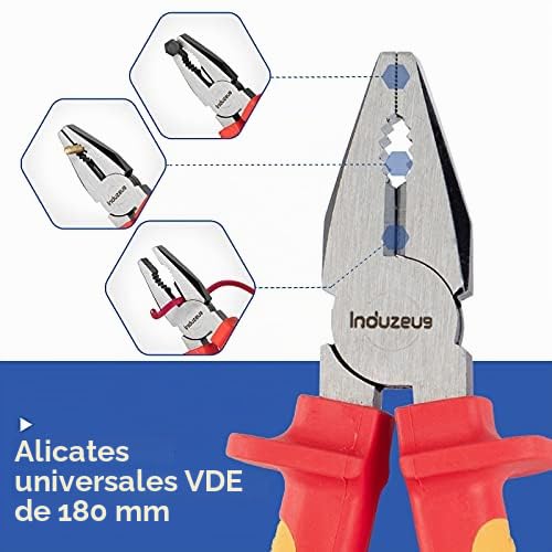 Juego de herramientas aisladas VDE de 14 piezas con pinzas de electricista y juego de destornilladores de electricista, probado hasta 10.000 voltios