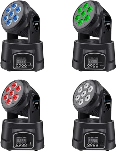 BETOPPER RGBW Moving Head DJ Party Lights (4-Pack)