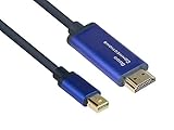 Longitud: 2 m, azul oscuro Good Connections® SmartFlex - Cable Mini DisplayPort 1.4 a HDMI 2.0 (4K UHD @60 Hz RGB, 4:4:4, cobre, carcasa de aluminio, muy flexible, 2 m), color azul oscuro