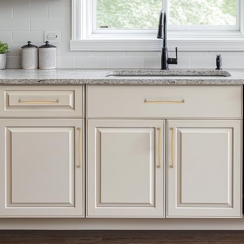 Image of Ravinte 20 Pack 7-1 /2 Inch Champagne Bronze Kitchen Cabinet Handles Solid Zinc Alloy Cabinet Pulls Cupboard Hardware Drawer Handles