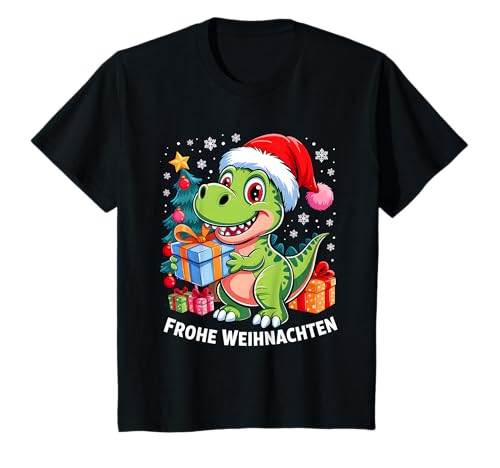 Frohe Weihnachten Familie Kinder Jungs Dino T Rex Weihnachts T-Shirt