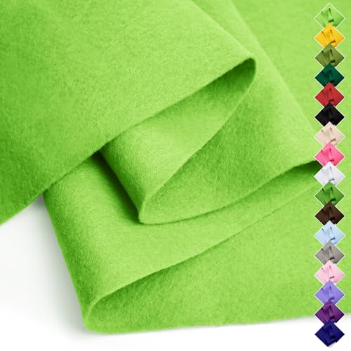 Image of Soft Felt Fabric Sheet 18 inch x 36 inch, 1.6mm Acrylic Craft Felt, Apple Green | Soft Thick Felt by The Yard, Large Precut Sheet, Nonwoven Fabric for Sewing DIY Crafts, Classroom & Home Decor