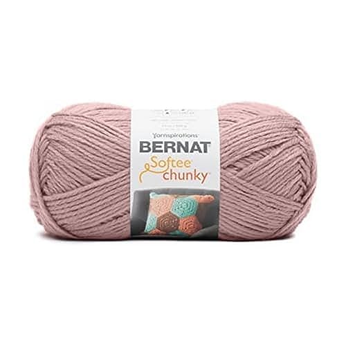 Image of Bernat Softee Chunky Gray Rose Yarn - 1 Pack of 400g /14oz - Acrylic - 6 Super Bulky - Knitting /Crochet