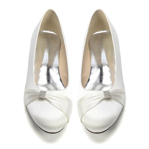Chaussures de mariage plates en satin pour éviter les douleurs aux pieds