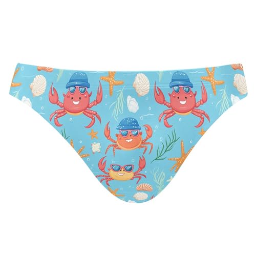 Cute Crab Mens Swimwear Swim Briefs Bikini Swimsuit for Summer Beach L B0404067