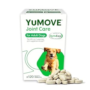 YuMOVE Joint Supplement for Dogs, Higher Strength for Joint Care, Essential Dog Hip and Joint Support for Adult Dogs Aged 6 to 8, 120 Tablets – Eco Friendly and Letter Box Ready Packaging