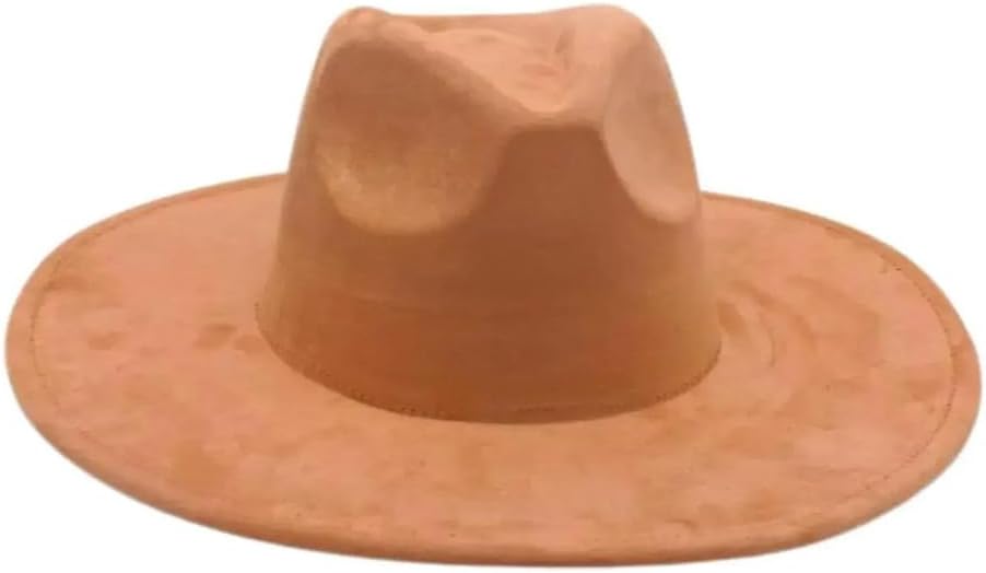 Mens Suede Western Cowboy Hat Wide Brim Flat Top Party Stage Dress Cap