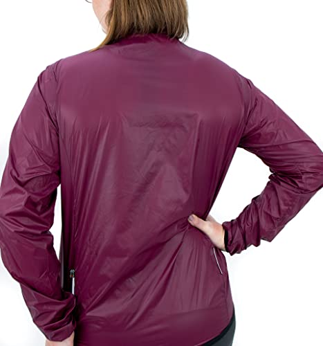 Jaqueta Corta Vento de Ciclismo Feminina Márcio May Pro Vinho