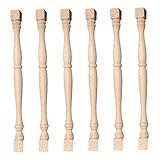 Husillos de madera, 6 unidades, 13 x 1 pulgadas, sin terminar, aptos para bricolaje, balaustres de madera para escaleras, pasamanos, carpintería, husillos para muebles