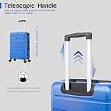 Aerostar 24" Medium Suitcase Super Lightweight 4 Wheel Dual Spinner ABS Hard Shell Check in Luggage with Integrated Combination Lock for 15 to 20kg (Royal Blue, 75 Litre) - Image 4