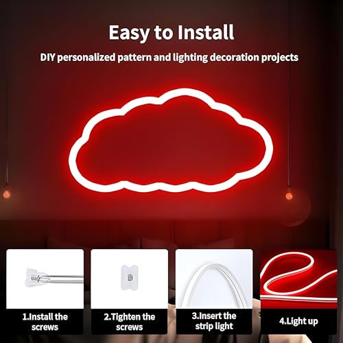 Image of 13.1 Feet Neon LED Strip Light | 12V Adapter, Waterproof IP65, Silicone Flexible Rope Light for Home Wall Decor & Gaming Room| Led Strip Lights | Neon Lights 4 Meter | (Red)