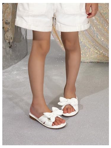 Image of GORGLITTER Girl's Slip on Sandals Bow Sandals Round Open Toe Beach Sandals