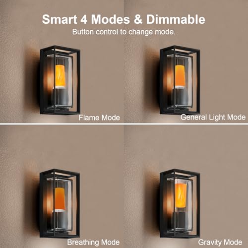 Image of Morsatie【Upgraded Flame Light, Rechargeable LED Flickering Flameless Candles, 4 Modes Battery Operated Candles with Upside Down Effect, Waterproof LED Candles for Indoor Outdoor 1 PCS
