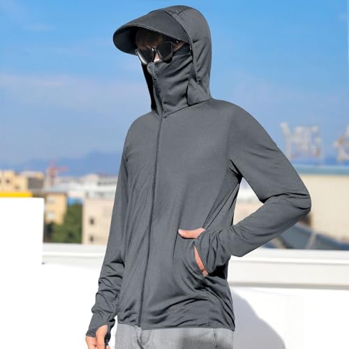 Sun Shirts for Men Hooded UPF 50+ Fishing Shirt SPF UV Sun Hoodie Rash Guard Long Sleeve Outdoor Hiking Swim Shirts3