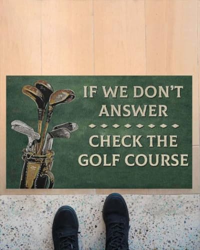 ���փ}�b�g �񓚂��Ȃ��ꍇ�̓S���t�R�[�X�̃��B���e�[�W���m�F���Ă������� 50×80cm doormat If We Don't Answer Check The Golf Course Vintage