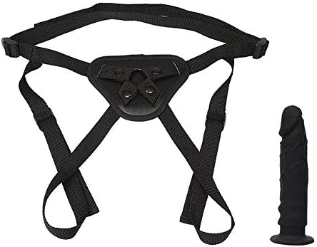 Small Size 5 Inch Double Pleasure Beginner Set Realistic Soft Silicone Toys for Women to Wear,Couples Adjustable Waist Pants Real Skin Feeling GBVY6UGD (Black)