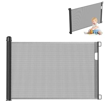 UISEBRT Cancelletto estensibile per scale 0-180cm, Cancelletto per Bambini e Animali Estensibile, cancelletto sicurezza bambini per interni ed esterni, Nero