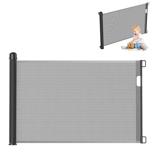 UISEBRT Cancelletto estensibile per scale 0-180cm, Cancelletto per Bambini e Animali Estensibile, cancelletto sicurezza bambini per interni ed esterni, Nero