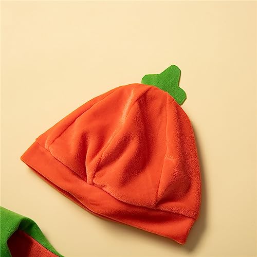 Macacão infantil menino e menina Halloween gola redonda estilo curto bonito em forma de abóbora chap
