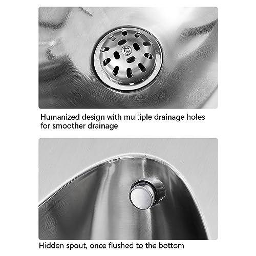 Bagni Moderni WC en Acero Inoxidable 304, lavado de alta eficiencia, fácil de instalar para baños públicos en casa/Hotel/bar/aeropuerto miniatura 4