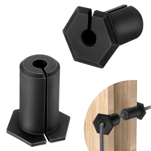 Saillong Kit de Enrutamiento de Cable 2 Piezas Compatible con Starlink Ethernet Cable Grommet de Goma para Agujero de Pared de 3/4 Pulgada Compatible con Adaptador de Router de Pared Starlink (Negro) miniatura 1