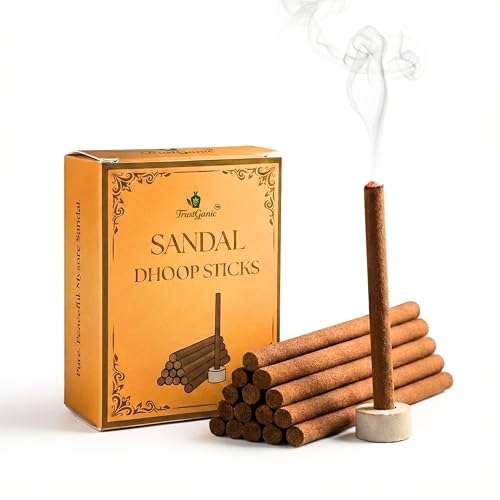 Image of Mysore Sandal Dhoop Sticks (35+ Sticks, 80g) | Authentic Sandalwood Fragrance | Pure Natural Long Lasting Incense for Meditation, Yoga, & Aromatherapy Home Fragrance