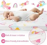 Viviland Toddler Mattress, 38" X 26" Pack N Play Mattress Premium Soft Foam Portable for Pack and Play Topper, Breathable, Comfortable and Stable, Unicorn Printed Mini Pad for Baby Mattresses