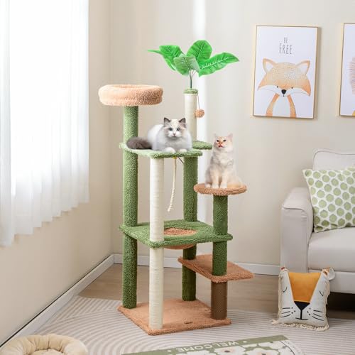 Tangkula Árbol para Gatos 60 Pulgadas Verde con Rascadores miniatura 2