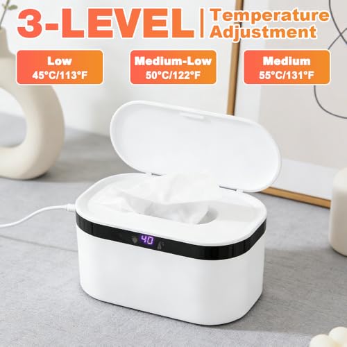 Chauffe lingette bébé portable USB : distributeur grande capacité 3 températures - 4