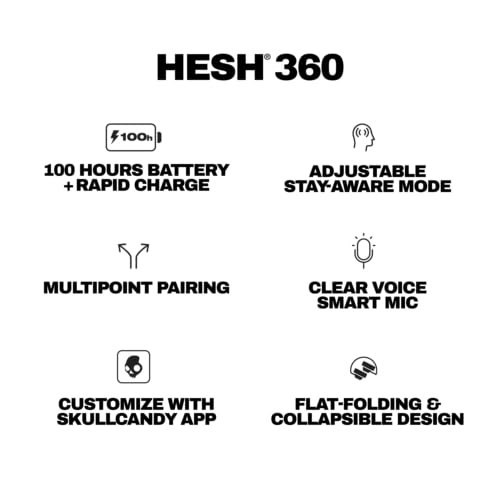 Skullcandy Hesh 360 Wireless Over-Ear Bluetooth Headphones - True Black - image 7