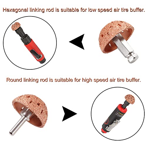 Image of SPEEDWOX 38mm Tire Buffer Wheel Bowl Type Grinding Head Tungsten Steel Tire Repair Tool with 2 Pcs Linking Rod Adapter, for Tire Repair Grinding Pad Grinder Power Tool Accessories