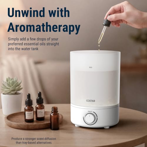 Image of COSTAR Humidifier for Room Moisture 3L Top Fill, 360 Nozzle