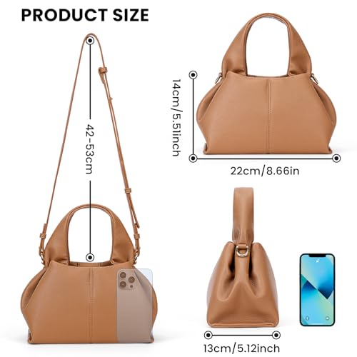 Image of Cloud Pouch Dumpling Clutch Purse Women Tote Shoulder Retro Crossbody Bag with Removable Strap