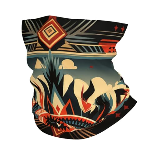Gargantilla Geométrica Vintage de Paisaje Nativo Southwest para Mujer y Hombre, Mascarilla Facial, Bufanda de Cuello Elástica, Balaclava para Motocicleta, Ciclismo, Esquí, Fiesta, Blanco miniatura 1